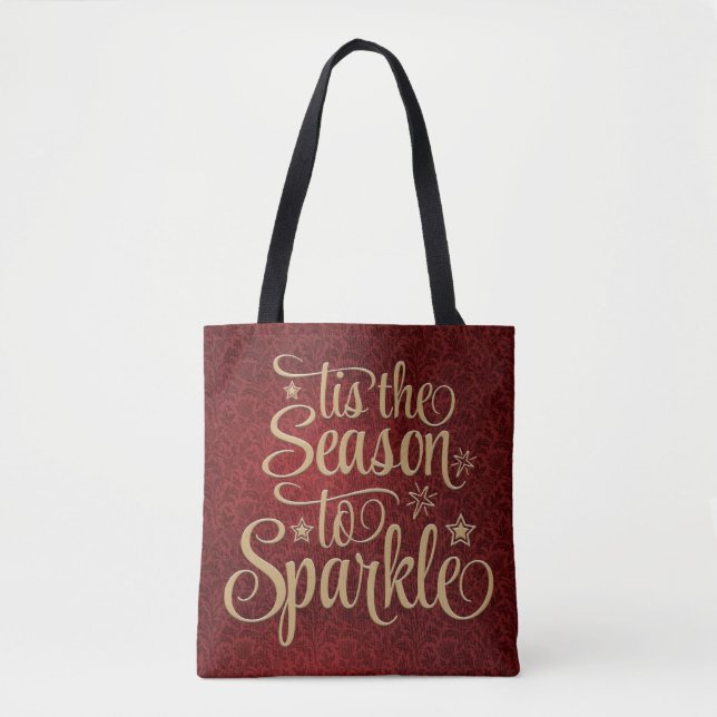 Custom Season To Sparkle Christmas Totebag Tote Bag (Front)