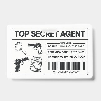 Custom Secret Agent Spy ID Card | Novelty Hallowee Badge