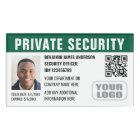 Custom Security Guard ID Photo Logo Green