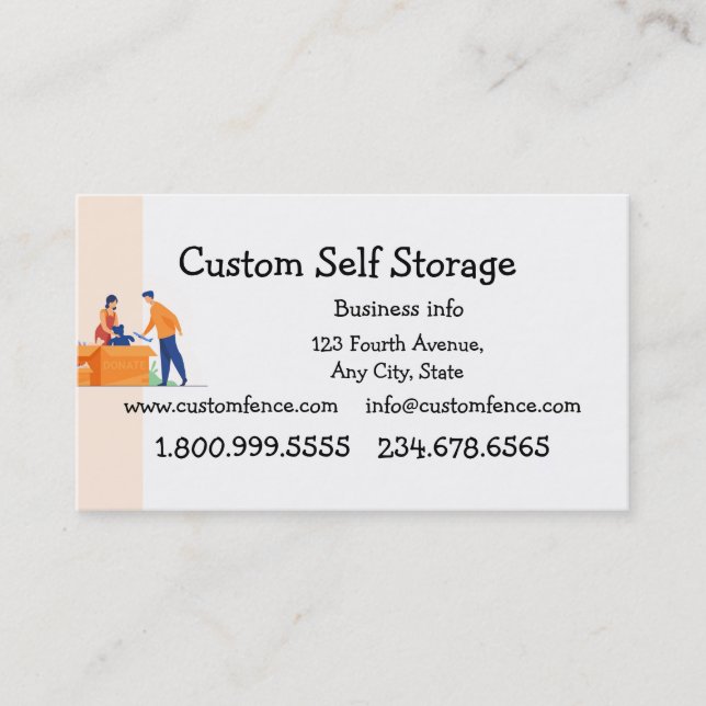 Custom Self Storage  Business Card (Front)