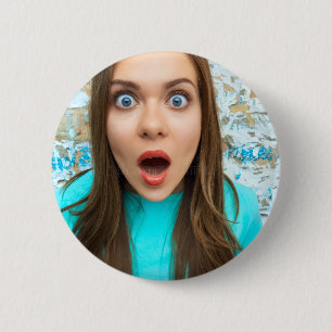 Custom Selfie   Upload Your Face Fun Design 6 Cm Round Badge