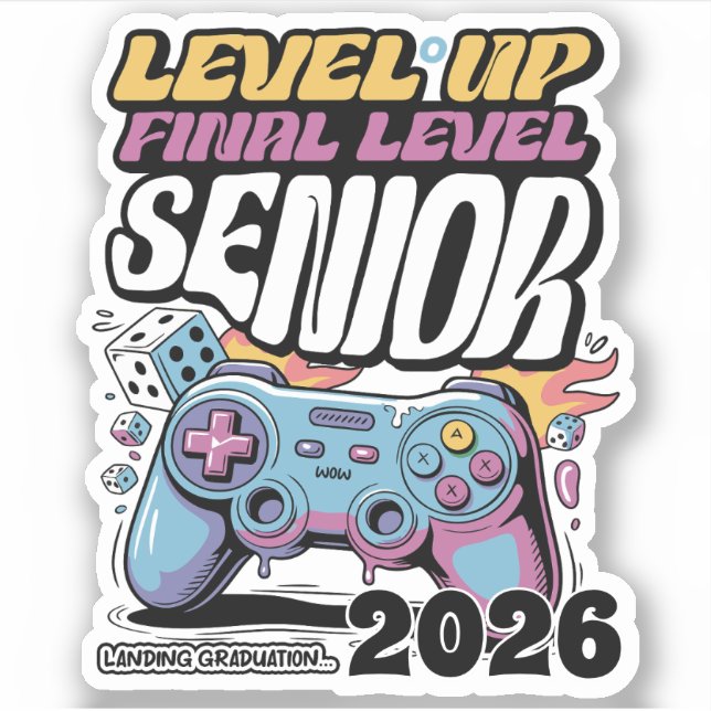 Custom Senior Class of 2026, Funny Gamer Graduate  (Front)