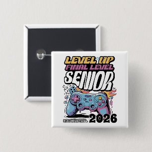 Custom Senior Class of 2026, Funny Gamer Graduate 15 Cm Square Badge