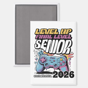 Custom Senior Class of 2026, Funny Gamer Graduate Magnet