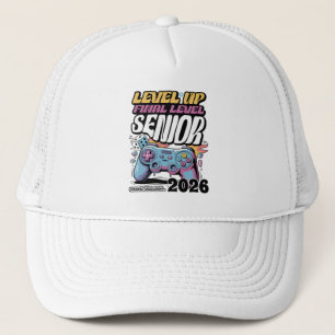Custom Senior Class of 2026, Funny Gamer Graduate  Trucker Hat