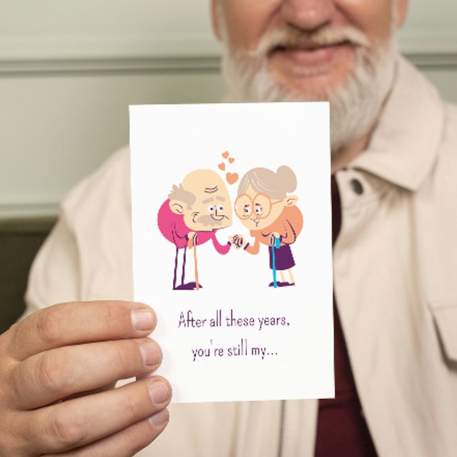 Custom Senior Couple Anniversary Funny Valentines Card (Creator Uploaded)