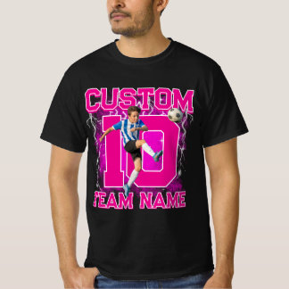 Custom senior soccer player, team name & number T-Shirt