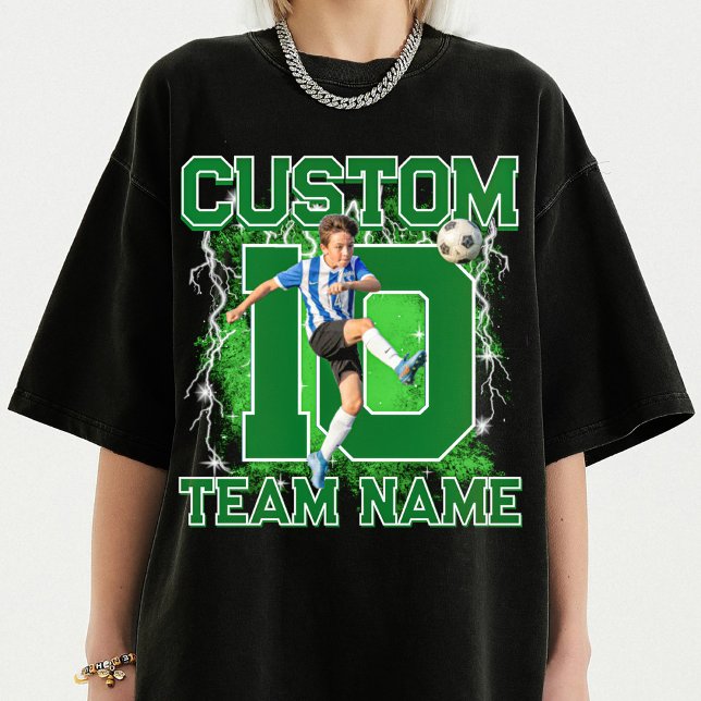 Custom senior soccer player, team name & number  T-Shirt (Creator Uploaded)
