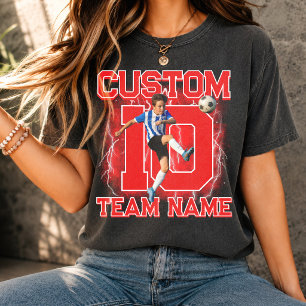 Custom senior soccer player, team name & number T-Shirt