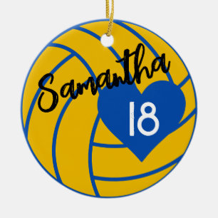 Custom Senior Volleyball Player Number Class of  Ceramic Ornament