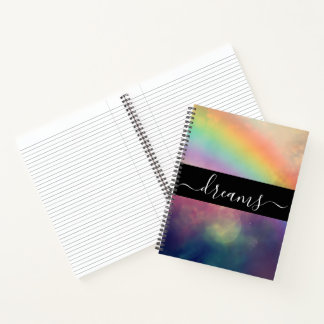 Custom Sepia Rainbow Sky Dream Journal