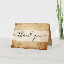 Custom Sepia Vintage Paper Texture Thank You
