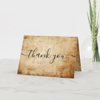 Custom Sepia Vintage Paper Texture Thank You Card