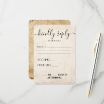 Custom Sepia Vintage Paper Texture Wedding