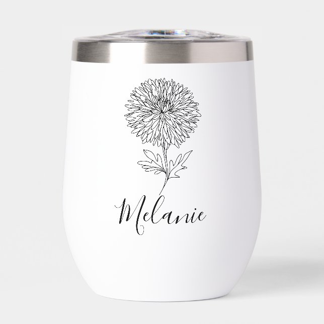 Custom September Aster Birth Flower Gift for Birth (Front)