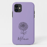 Custom September Aster Birth Flower Gift for Birth