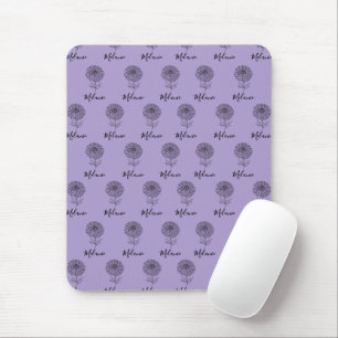 Custom September Aster Birth Flower Gift for Birth Mouse Pad