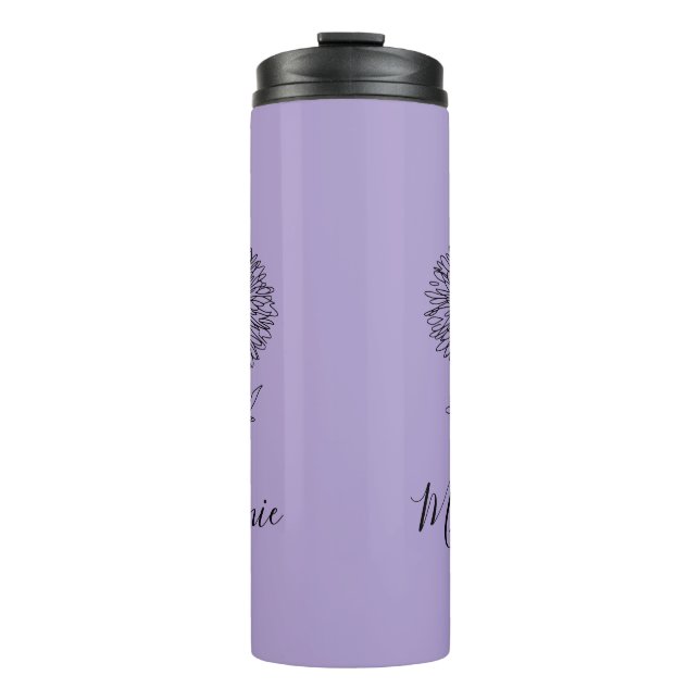 Custom September Aster Birth Flower Gift for Birth Thermal Tumbler (Front)