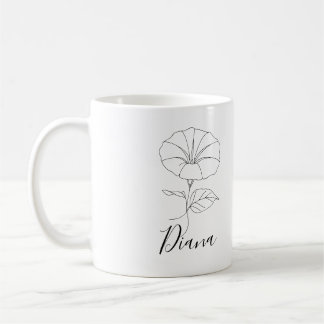 Custom September Morning Glory Birth Flower Gift Coffee Mug