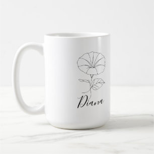 Custom September Morning Glory Birth Flower Gift Coffee Mug