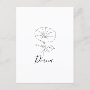 Custom September Morning Glory Birth Flower Gift  Postcard