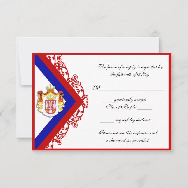 Custom Serbian Wedding Response Cards RSVP (Front)