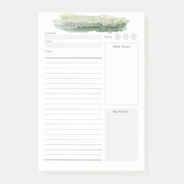 Custom Sermon Notes (Front)