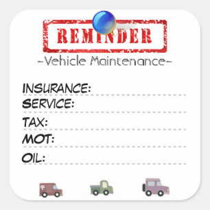 Custom Service Reminder Stickers