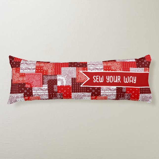 Custom Sewing Patchwork Bandanna Quilt Pattern Body Cushion (Front)