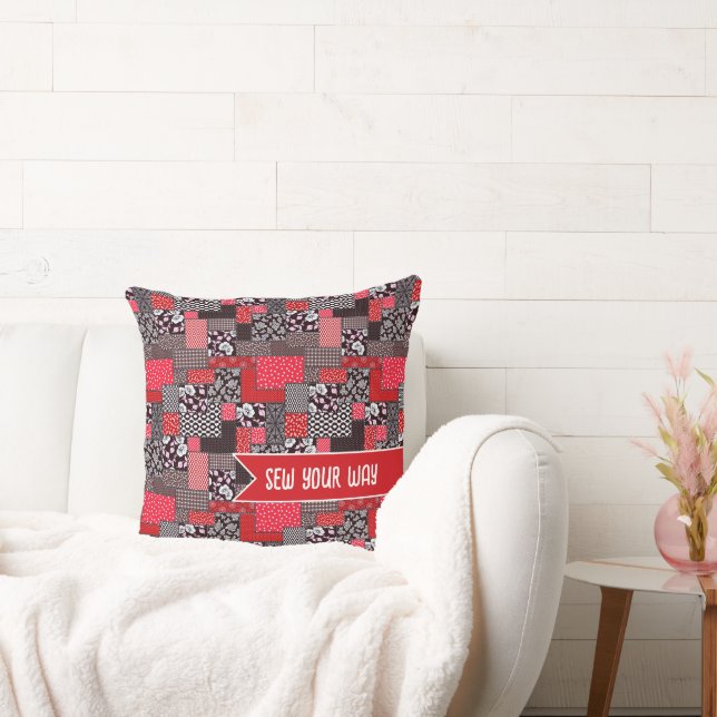 Custom Sewing Patchwork Sew Your Way Design Cushion (Couch)