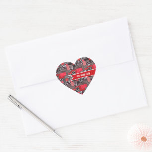 Custom Sewing Patchwork Sew Your Way Design Heart Sticker