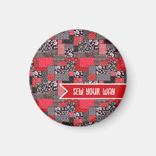 Custom Sewing Patchwork Sew Your Way Design Magnet