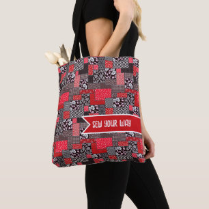 Custom Sewing Patchwork Sew Your Way Design Tote Bag