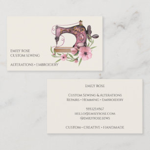 Custom Sewing Vintage Sewing Machine Business Card