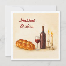Custom Shabbat Shalom Square Card with Family Name