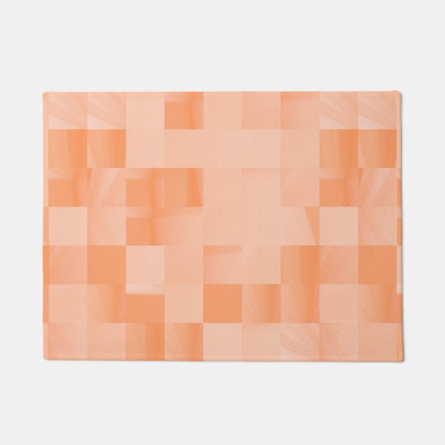 Custom Shades of Peach Fuzz Squares Doormat (Front)