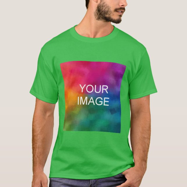 Custom Shamrock Green Add Image Logo Template T-Shirt (Front)