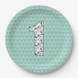 Custom Shark Birthday Plate   1st Birthday   Ocean