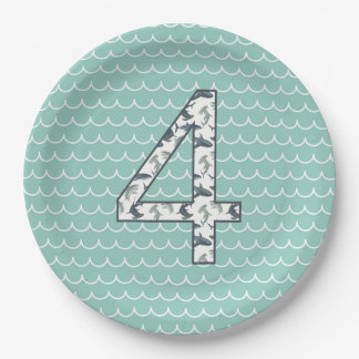 Custom Shark Birthday Plate | 4th Birthday | Ocean