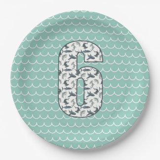 Custom Shark Birthday Plate | 6th Birthday | Ocean