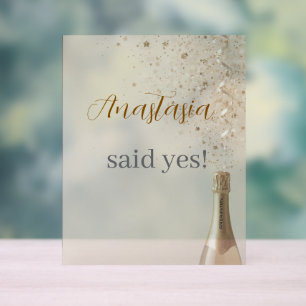 Custom She Said Yes Bridal Shower Acrylic Sign