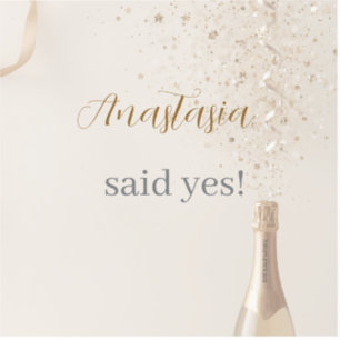 Custom She Said Yes Bridal Shower Round Sticker