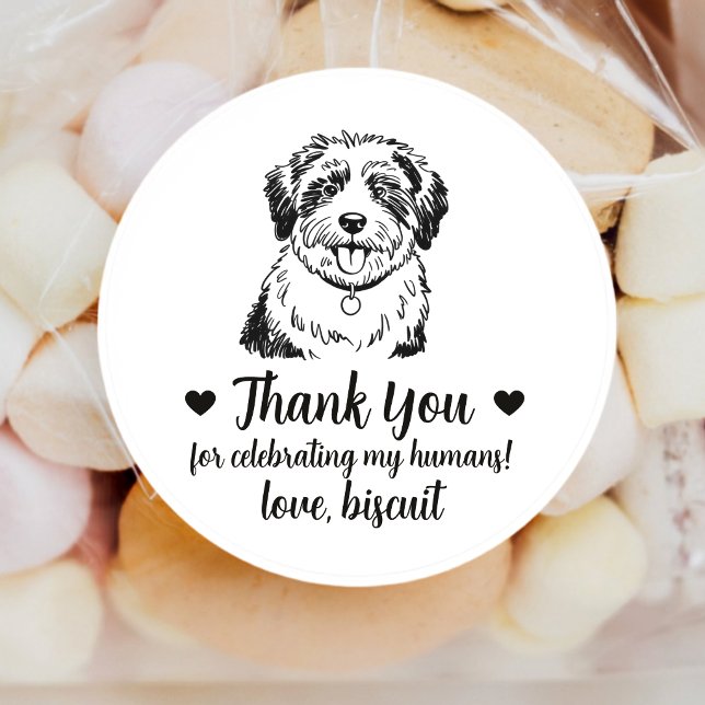Custom Sheepdog Dog Wedding Favour Stickers (Creator Uploaded)