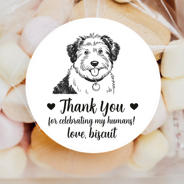 Custom Sheepdog Dog Wedding Favour Stickers (Creator Uploaded)