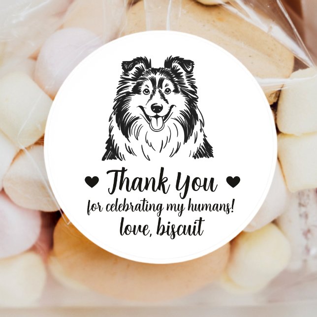 Custom Sheltie Dog Wedding Favour Stickers (Creator Uploaded)