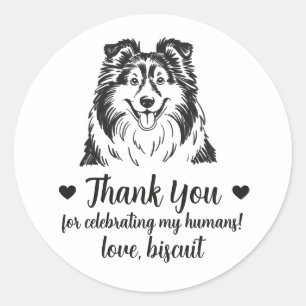 Custom Sheltie Dog Wedding Favour Stickers