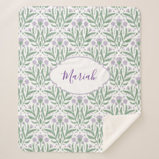 Custom sherpa baby blanket with personalized name.