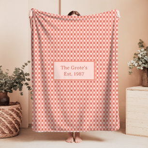 Custom Sherpa Blanket Name Est Date Family Gift