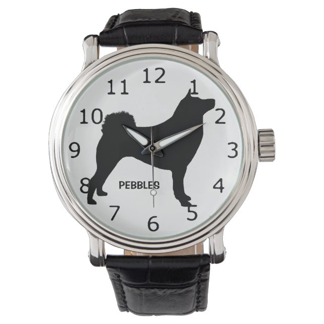 CUSTOM Shiba Inu Dog Silhouette Watch (Front)