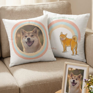Custom Shiba Inu – Watercolor Illustration & Photo Cushion